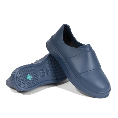 Gales Frontline Nurse Shoes for Women and Men, Lightweight Comfortable Slip Resistant Work Sneakers, Waterproof, Easy to Clean Footwear for Healthcare and Food Service Navy